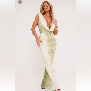 Green tie dye dress: super flattering never worn